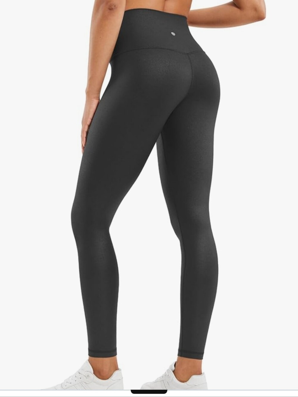 CRZ YOGA Matte Faux Leather High-Waist Leggings in Black